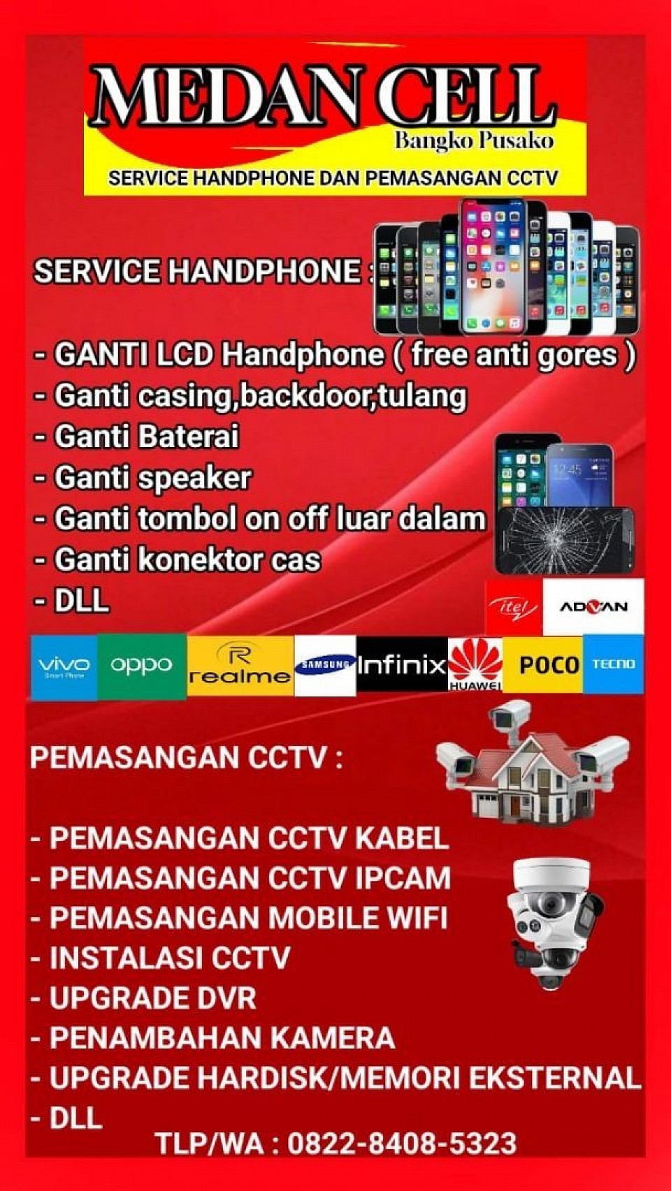 Service hp dan pemasangan cctv